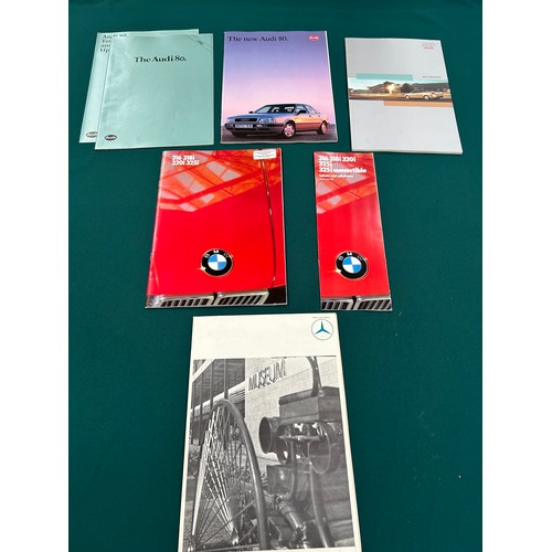 154 - AUTOMOBILE EPHEMERA / CAR BROCHURES - ALL IN VERY GOOD CONDITION. BMW, AUDI AND MERCEDES. INCLUDES B... 