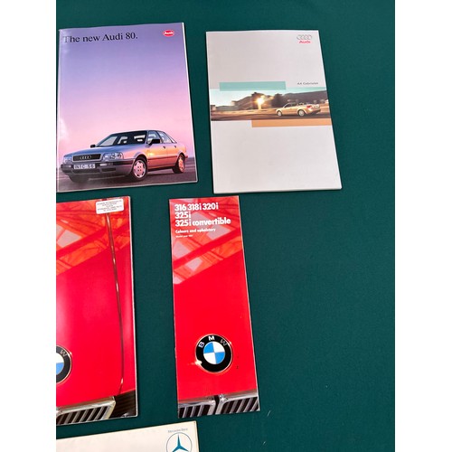 154 - AUTOMOBILE EPHEMERA / CAR BROCHURES - ALL IN VERY GOOD CONDITION. BMW, AUDI AND MERCEDES. INCLUDES B... 