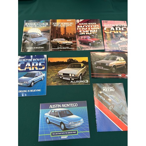 153 - AUTOMOBILE EPHEMERA / CAR BROCHURES - ALL IN VERY GOOD CONDITION. ALL AUSTIN TO INCLUDE ALLEGRO 3 19... 