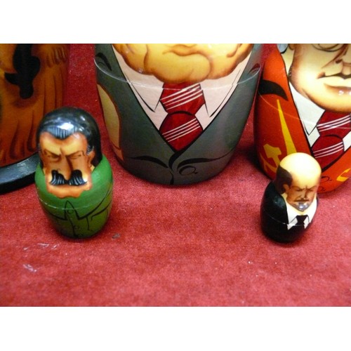 60 - RUSSIAN LEADER NESTLING DOLLS, HAND PAINTED SET OF 10