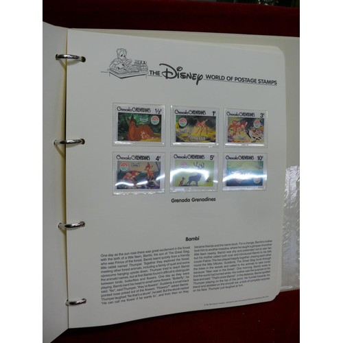 79 - THE DISNEY WORLD OF POSTAGE STAMPS - 2 FOLDERS