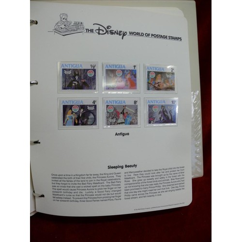 79 - THE DISNEY WORLD OF POSTAGE STAMPS - 2 FOLDERS