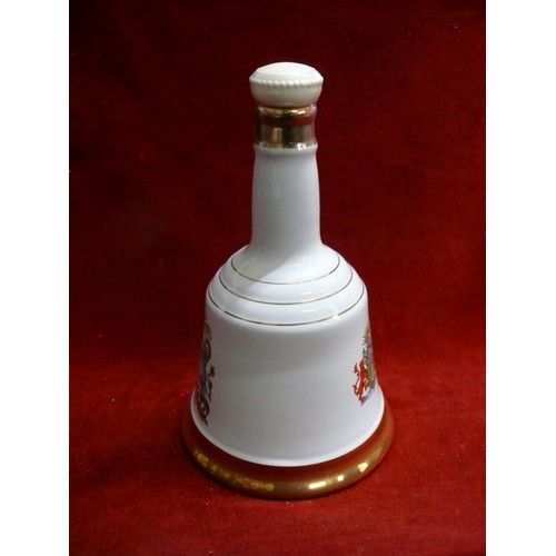 93 - WADE COMMEMORATIVE PORCELAIN BELL  DECANTER ' THE MARRIAGE OF ANDREW AND SARA,  SEALED'