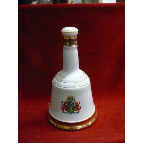 93 - WADE COMMEMORATIVE PORCELAIN BELL  DECANTER ' THE MARRIAGE OF ANDREW AND SARA,  SEALED'