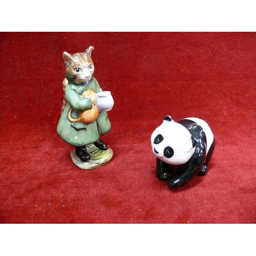 104 - BEATRIX POTTER'S 'SIMPKIN' BESWICK FIGURE AND BESWICK PANDA