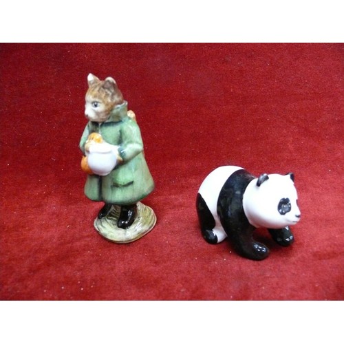 104 - BEATRIX POTTER'S 'SIMPKIN' BESWICK FIGURE AND BESWICK PANDA