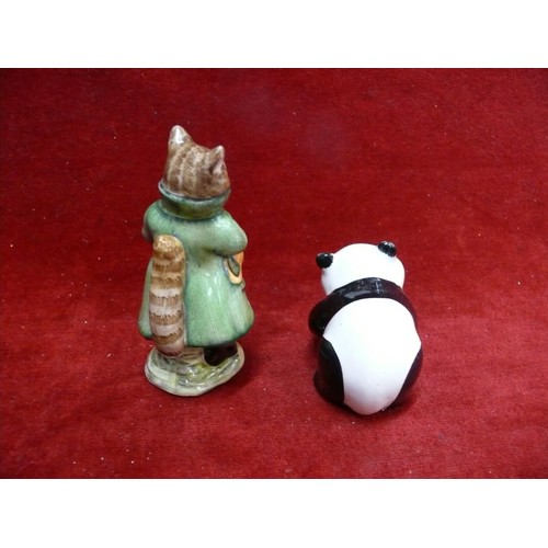 104 - BEATRIX POTTER'S 'SIMPKIN' BESWICK FIGURE AND BESWICK PANDA