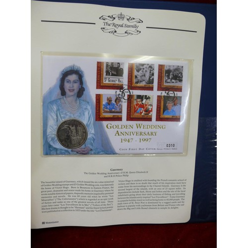 111 - THE QUEEN'S GOLDEN JUBILEE 1952-2002 FOLDER OF  COIN FIRST DAY COVERS AND FOLDER OF PRINCESS DIANA P... 