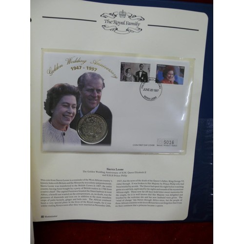 111 - THE QUEEN'S GOLDEN JUBILEE 1952-2002 FOLDER OF  COIN FIRST DAY COVERS AND FOLDER OF PRINCESS DIANA P... 