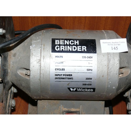 145 - A WICKES BENCH GRINDER