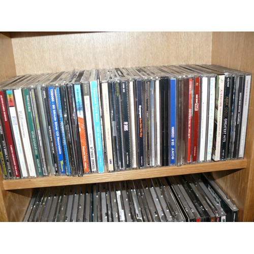 160 - 4 SHELVES OF CDS TO INCUDE MICHAEL JACKSON, KEANE, MUSE, KYLIE, SUPERGRASS, ABBA, DEPECHE MODE ETC