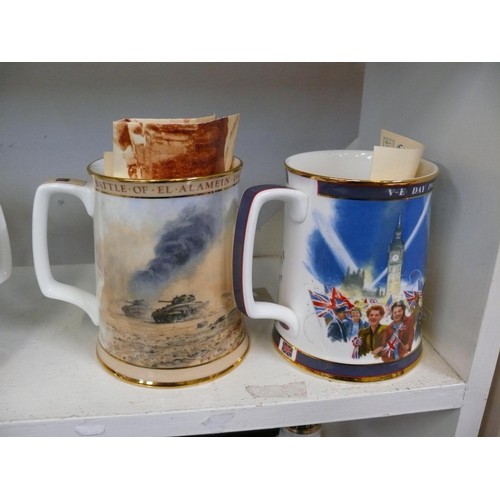 87 - ROYAL DOULTON  THE VE DAY TANKARD 0440 WITH CERTIFICATE AND  EL ALAMEIN TANKARD NO522 WITH CERTS