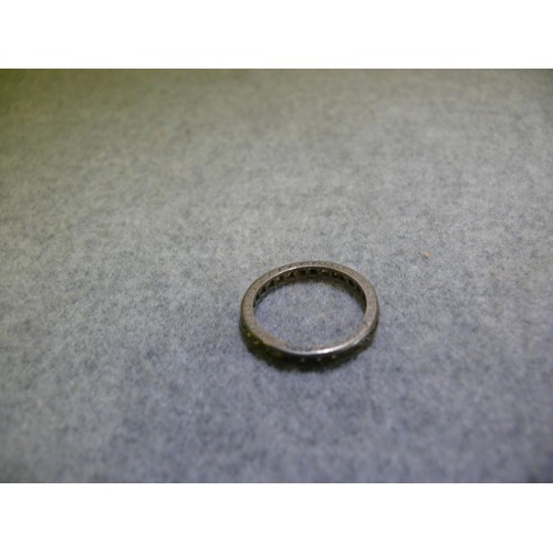 17 - SILVER 935 ETERNITY RING WITH CLEAR STONES