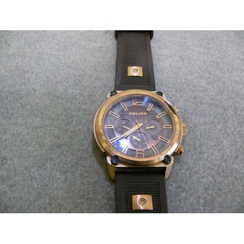 46 - GENTS POLICE CHRONOGRAPH WRISTWATCH WITH ORIGINAL STRAP