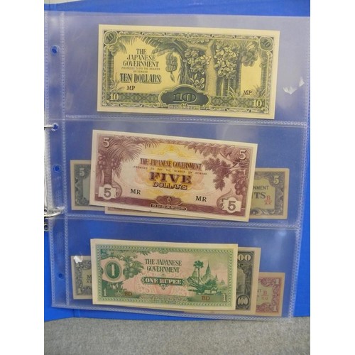 53 - A FOLDER OF 11 UNCIRCULATED JAPANESE BANK NOTES