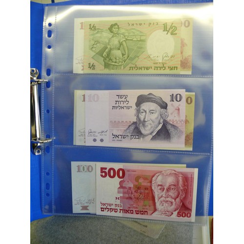 55 - A FOLDER OF 9 UNCIRCULATED ISRALIE BANK NOTES