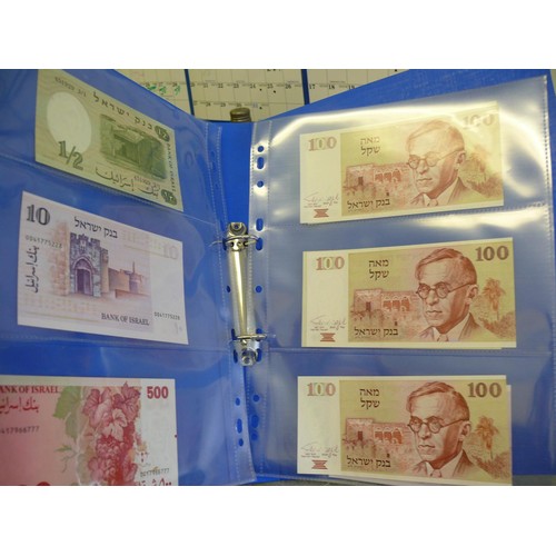 55 - A FOLDER OF 9 UNCIRCULATED ISRALIE BANK NOTES