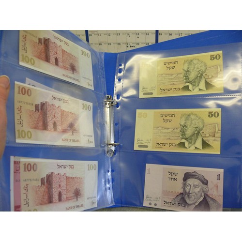 55 - A FOLDER OF 9 UNCIRCULATED ISRALIE BANK NOTES