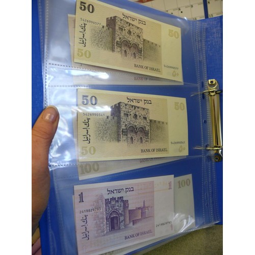 55 - A FOLDER OF 9 UNCIRCULATED ISRALIE BANK NOTES