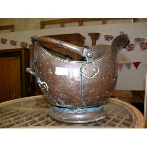 391 - COPPER HELMET COAL SCUTTLE