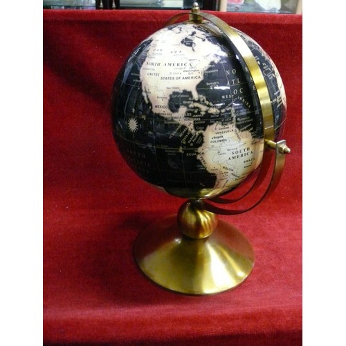 80A - BLACK AND GOLD ROTATING DESK GLOBE