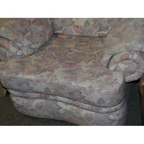 443 - ARMCHAIR IN PALE PINK LEAF FABRIC