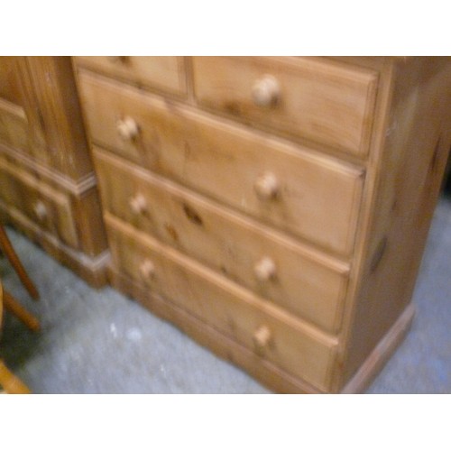 446 - SOLID PINE CHEST OF DRAWERS  2/3