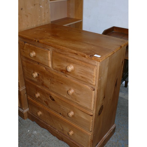 446 - SOLID PINE CHEST OF DRAWERS  2/3