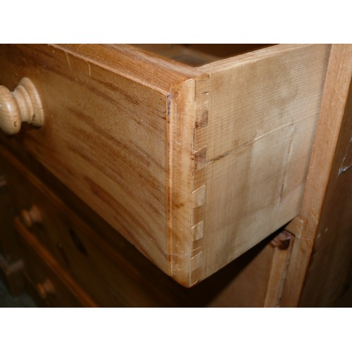 446 - SOLID PINE CHEST OF DRAWERS  2/3