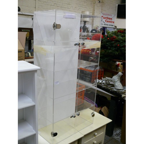 463 - PERSPEX DISPLAY CABINET, 2 DOORS