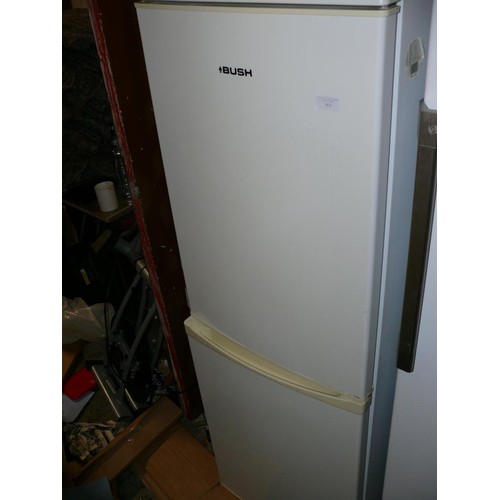 480 - BUSH FRIDGE FREEZER IN WHITE, WORKING