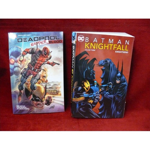 101 - DC BATMAN KNIGHTFALL  VOLUME THREE BOOK AND  MARVEL DEADPOOL BADDER BLOOD BOOK