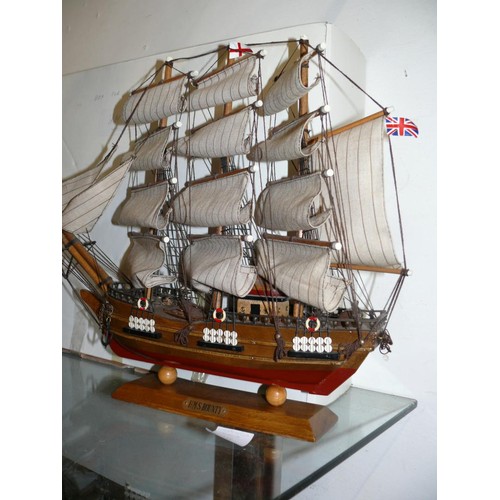 138 - A DECORATIVE SHIP MODEL OF HMS BOUNTY