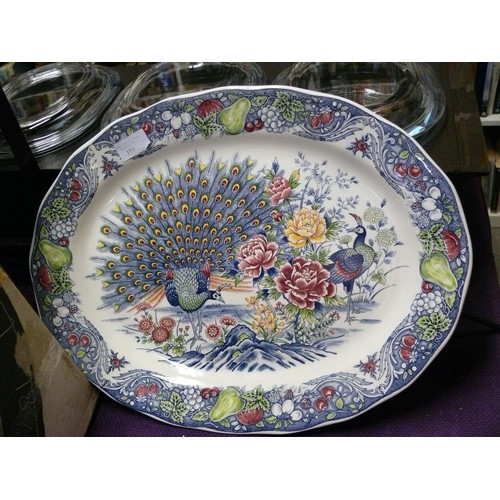 191 - LARGE JAPANESE PLATTER WITH  PEACOCK DESIGN