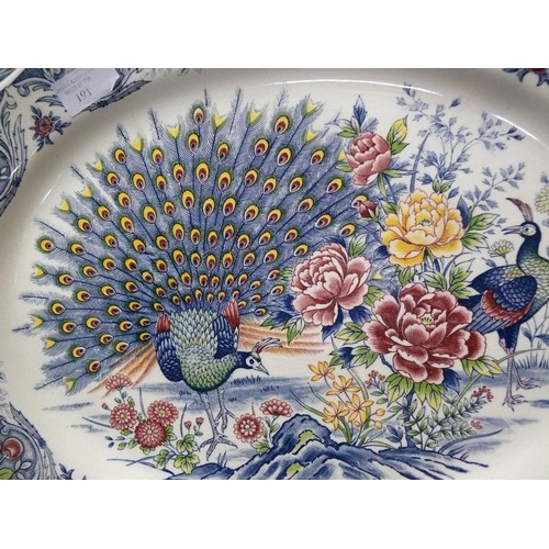 191 - LARGE JAPANESE PLATTER WITH  PEACOCK DESIGN