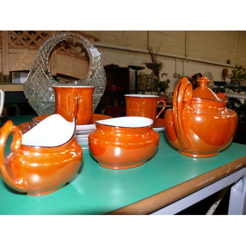 248 - BEAUTIFUL ORANGE LUSTREWARE TEASET