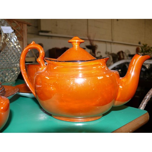 248 - BEAUTIFUL ORANGE LUSTREWARE TEASET