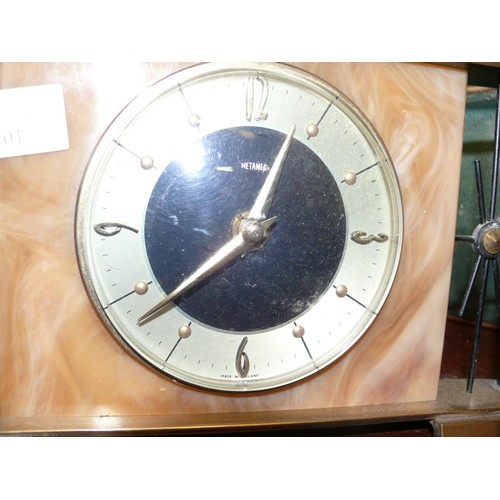 301 - MID CENTURY END OF SERVICE ARMY MANTLE CLOCK BY METAMEC