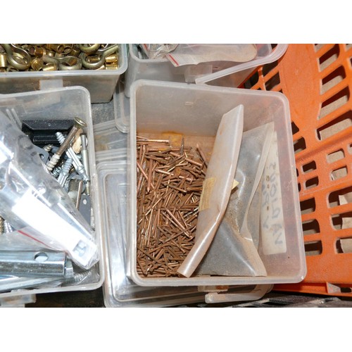 337 - GENERAL HARDWARE, INC MIXED NAILS, TACKS AND FIXINGS. INC BANJO SHELF STUDS, SPRING CLIPS ETC.