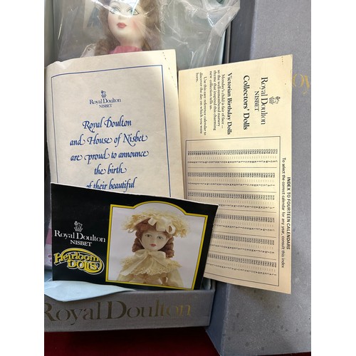 65 - ROYAL DOULTON COLLECTORS DOLL -NISBET - VICTORIAN BIRTHDAY DOLL - WITH PAPERWORK AND ORIGINAL BOX