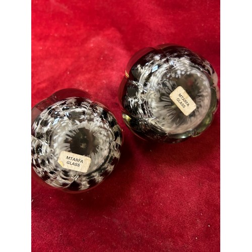 81 - PAIR OF MTARFA GLASS FRUIT PAPERWEIGHTS