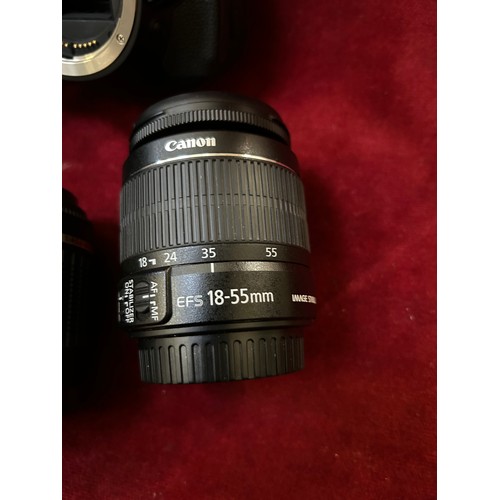 96 - A CANON EOS 600D CAMERA WITH AN EFS 18-55MM LENS & A TAMRON AF 55-200MM LENS, WITH A CASE