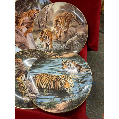 155 - SET OF 12 ROYAL DOULTON COMPTON & WOODHOUSE TIGER PLATES BY WILLEM DE BEER