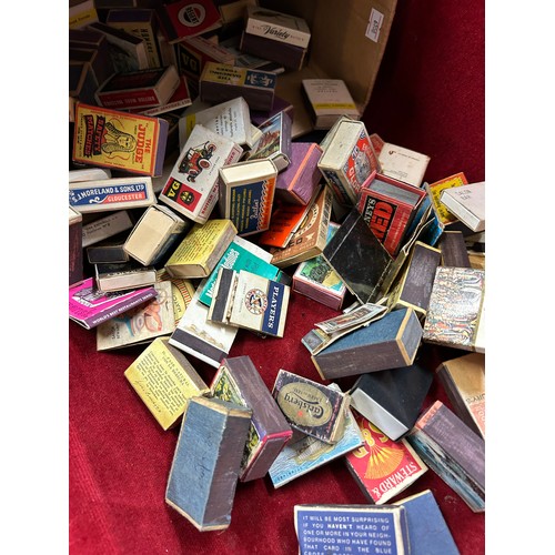 157 - COLLECTION OF VINTAGE CIGARETTE PACKETS IN AN ALBUM AND A BOX OF VINTAGE MATCHBOXES - OVER 100 IN TO... 