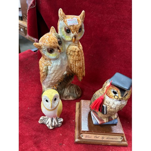 162 - COLLECTION OF CERAMIUC AND RESIN OWL ORNAMENTS INCLUDING DEMA HOLLAND, ANOTHER SIGNED DIGBY ETC