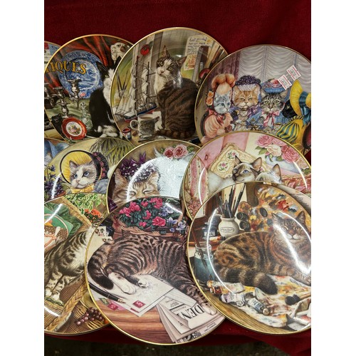 171 - COLLECTION OF 21 CAT THEMED PLATES, 