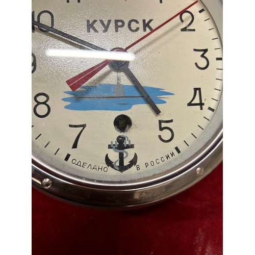 174 - A KYPCK RUSSIAN WALL CLOCK WITH KEY - GOOD CONDITION