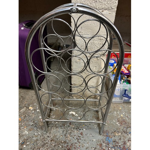 186 - CHROME PLATED WINE RACK