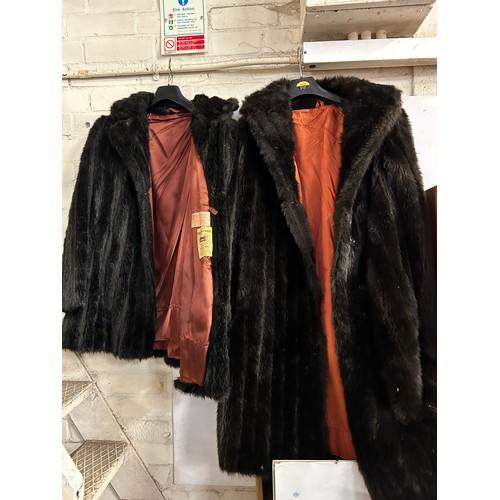 191 - TWO VINTAGE FAUX FUR COATS - LONG COAT BY 