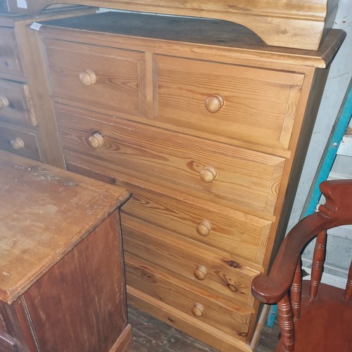 597 - 2 OVER 4 PINE CHEST OF DRAWERS